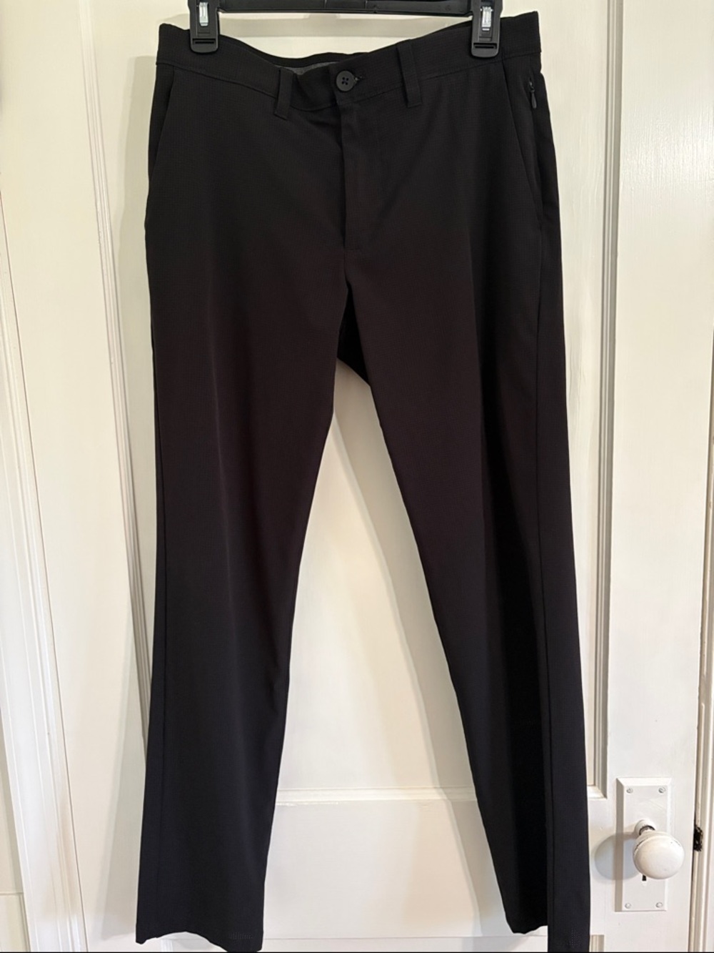 Black Men's urban/Commuter Dress Pants - Straight Leg